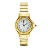 LADY'S CARTIER "SANTOS" YELLOW GOLD WATCH