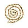 WOVEN YELLOW GOLD LONG CHAIN NECKLACE