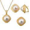 RAJOLA MABE PEARL & YELLOW GOLD SUITE