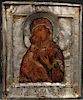 RUSSIAN ICON OF THE VLADIMIR MOTHER OF GOD, 18 C
