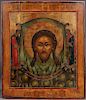 A LARGE RUSSIAN ICON OF THE HOLY VISAGE, 19TH C