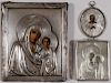 INTERESTING GROUP OF FOUR RUSSIAN ICONS, C 1875