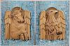 FOUR CARVED WOOD PLAQUES OF THE EVANGELISTS
