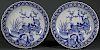 PAIR OF JAPANESE BLUE & WHITE PORCELAIN CHARGERS