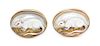 * A Pair of Yellow Gold, Mother-of-Pearl and Essex Crystal Albino Rat Motif Cufflinks, 22.70 dwts.