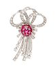 A Platinum, Ruby and Diamond Brooch, 15.90 dwts.