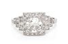 A Platinum, White Gold and Diamond Ring, 1.90 dwts.