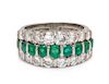 A Platinum, Diamond and Emerald Ring, Tiffany & Co., 8.80 dwts.