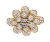 A Bicolor Gold and Diamond Flower Brooch, 18.80 dwts.