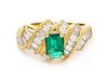 An 18 Karat Yellow Gold, Emerald and Diamond Ring, Kurt Wayne, 5.20 dwts.