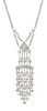 * An 18 Karat White Gold and Diamond Lavalier Necklace, Italian, 9.30 dwts.
