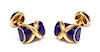* A Pair of 18 Karat Yellow Gold and Enamel Cufflinks, Schlumberger for Tiffany & Co., 9.80 dwts.