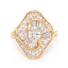 An 18 Karat Yellow Gold, Platinum and Diamond Ballerina Ring, Oscar Heyman Brothers, 5.30 dwts