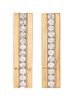 A Pair of Bicolor Gold and Diamond Earclips, 10.70 dwts.