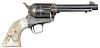 Colt Single Action Army Revolver with Carved and Inlaid Steerhead Grips