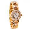 A Ladies Cartier Diamond Watch in 18K Gold
