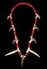 Plains Indian Claw, Tooth & Trade Bead Necklace