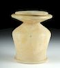 Beautiful Egyptian Alabaster Vessel with Lid