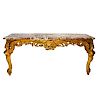 19th Italian Giltwood Carved Console Table