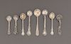 8 Assorted Sterling Silver Salt Spoons
