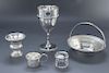 5 Pcs 19th/20th C. Silver Incl Cups & Basket