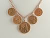 French & Belgian Gold Coin Necklace