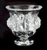 Lalique Dampierre Frosted Crystal Footed Vase