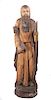 4'9" Carved Polychrome Wood San Joaquin Statue