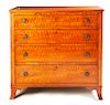 Tiger Maple Hepplewhite Chest of Drawers