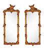 Pair French Style Gilt & Gesso Wall Mirrors