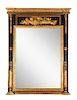 Black and Gilt Painted Over Mantle Mirror