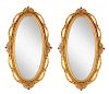 Pair of Gilt Oval Mirrors