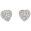 A pair of diamond 14K white gold stud earrings.
