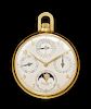 An 18 Karat Yellow Gold Ref. 725-2 Perpetual Calendar Moonphase Pocket Watch, Patek Philippe, Circa 1950,