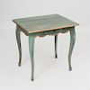 Continental Rococo Provincial Blue Painted Side Table