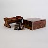 Asprey Inlaid Mahogany Book Cradle and a Brass Inlaid Rosewood Table Box