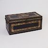 Chinese Painted Leather Mounted Camphorwood Trunk
