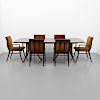 T.H. Robsjohn-Gibbings Dining Table & 6 Chairs