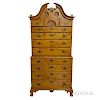 Eldred Wheeler Chippendale-style Carved Tiger Maple Chest-on-chest