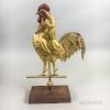 Small Full-body Gilt Sheet Copper Rooster Weathervane