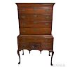 Queen Anne Fan-carved Cherry Flat-top High Chest