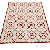 Pieced and Appliqued Cotton "Burgoyne Surrounded"  Red and White Quilt