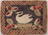 Large Pictorial Hooked Rug with Swan