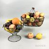 Large Group of Stone Fruit in Two Wire Baskets.  Estimate $400-600