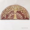 Mounted Tree of Life Demilune Hooked "Welcome" Rug