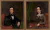 American School, 19th Century  Portraits of a Man and Woman