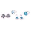 Blue topaz, diamond and sterling silver jewelry