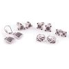 Five pairs of diamond and black diamond earrings
