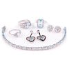 Gem-set, diamond and sterling silver jewelry