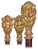 86. Early Four Seasons Cane -Ca. 1850 -Fire gilt bronze handle fashioned in a basic reversed pear shape and delicately modeled with four putti with re